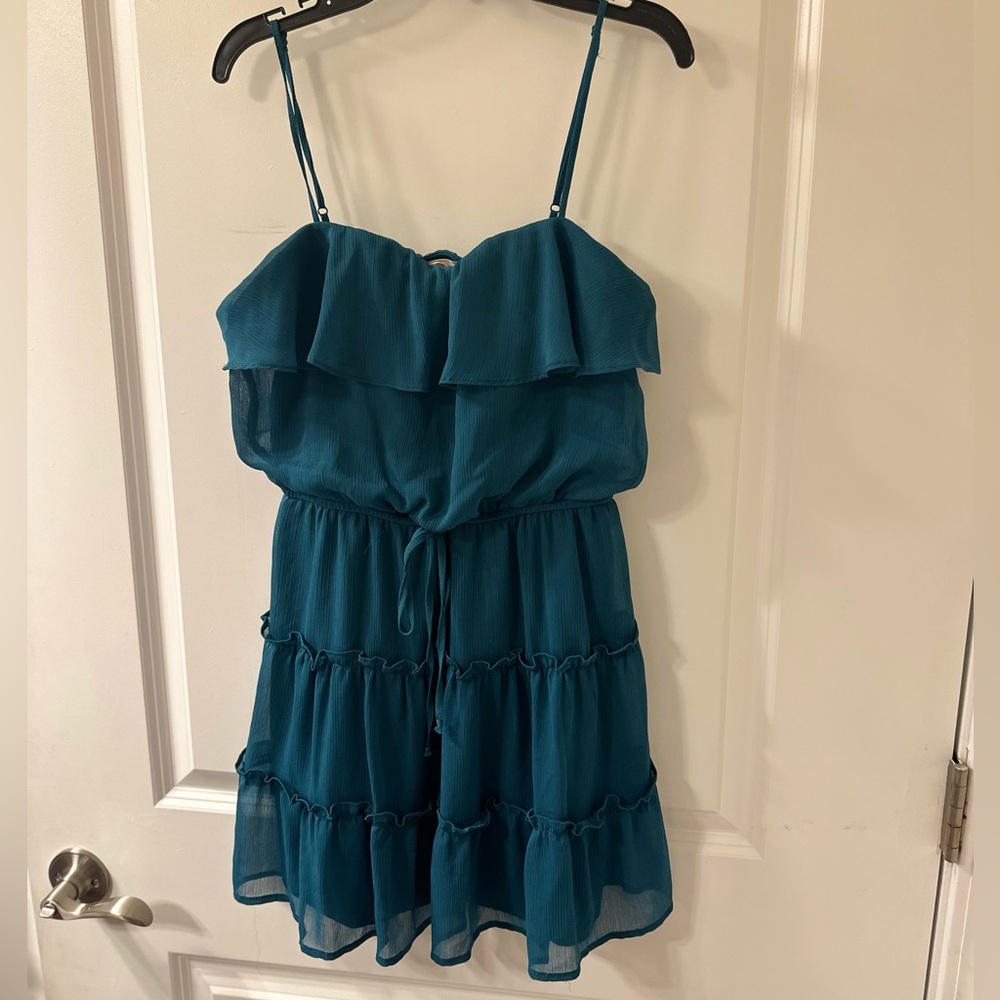 Teal Ruffle Teens Dress
